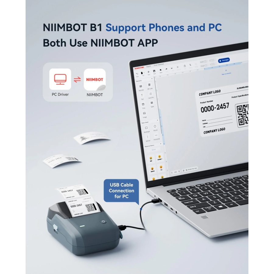 NIIMBOT smart θερμικός εκτυπωτής ετικετών B1, 203dpi, Bluetooth, μπλε - Image 5