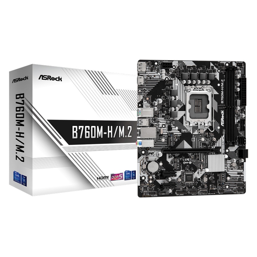 ASROCK μητρική B760M-H/M.2, 2x DDR5, s1700, USB 3.2, mATX - Image 4