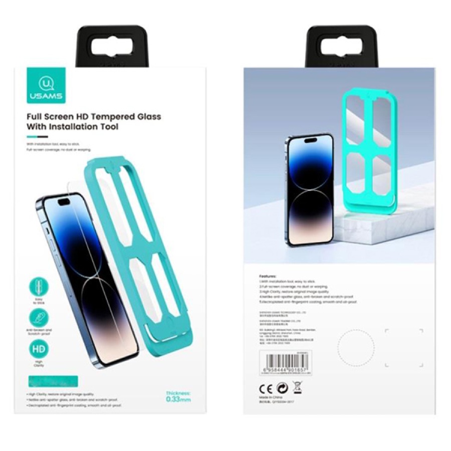 USAMS tempered glass με kit τοποθέτησης για iPhone 12/13 Pro & 14 - Image 4