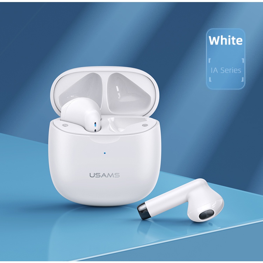 USAMS earphones IA04 με θήκη φόρτισης, True Wireless, Φ13mm, λευκά - Image 3