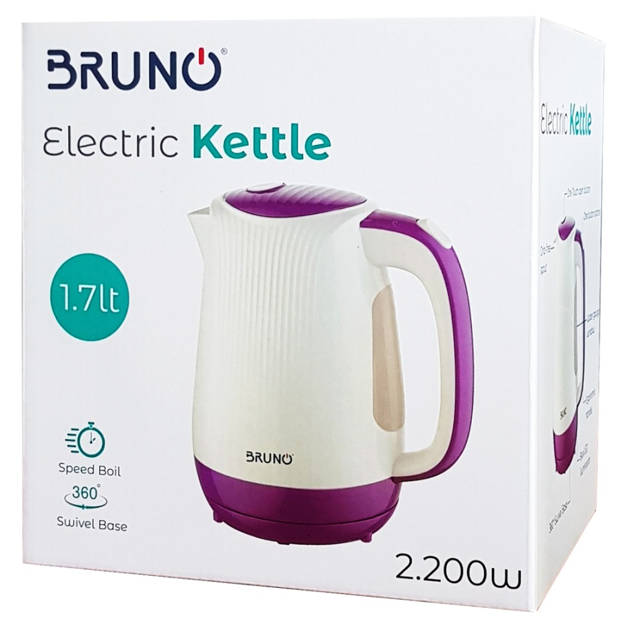 BRUNO Ηλεκτρικός βραστήρας BRN-0001, 2200w, 1.7lt, βάση 360°, LED - Image 3