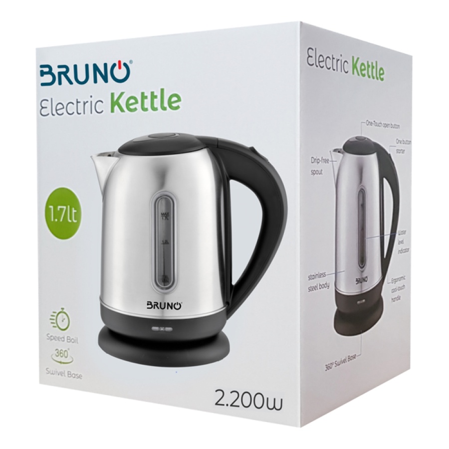 BRUNO Ηλεκτρικός βραστήρας BRN-0029, 2200W, 1.7lt, βάση 360° - Image 3