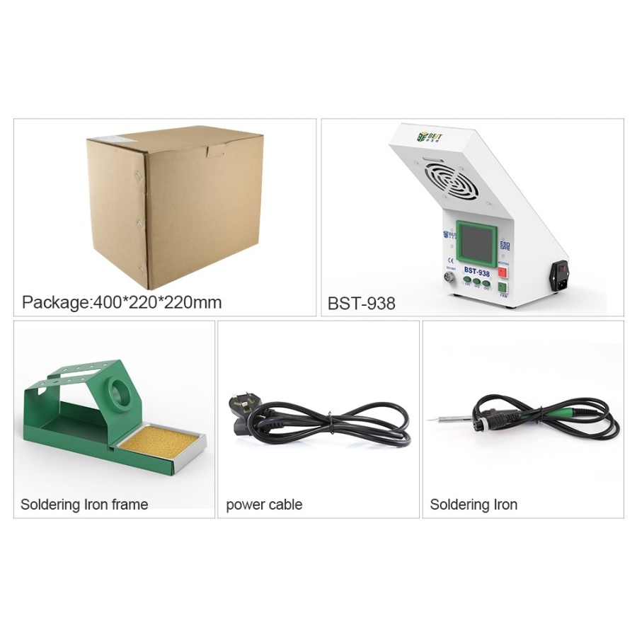 BEST Soldering Station BST-938 με σταθμό απορόφησης καπνού και LED φως - Image 6