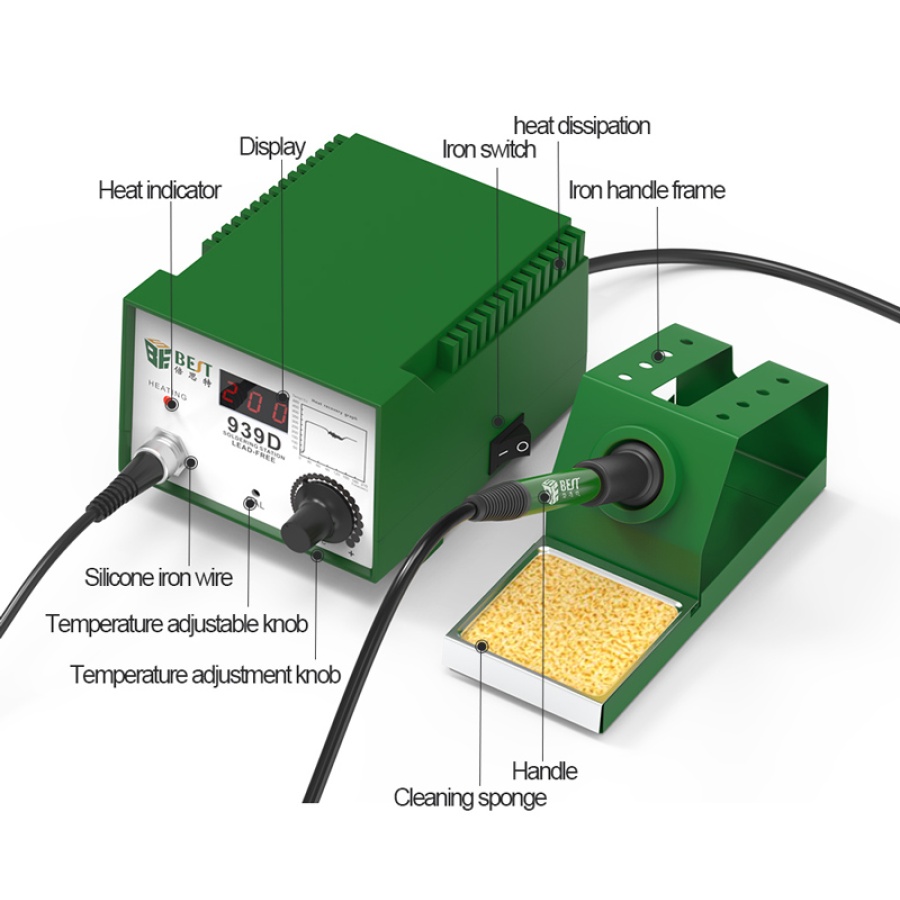 BEST Soldering station BST-939D, 90W, 200-480°C - Image 2