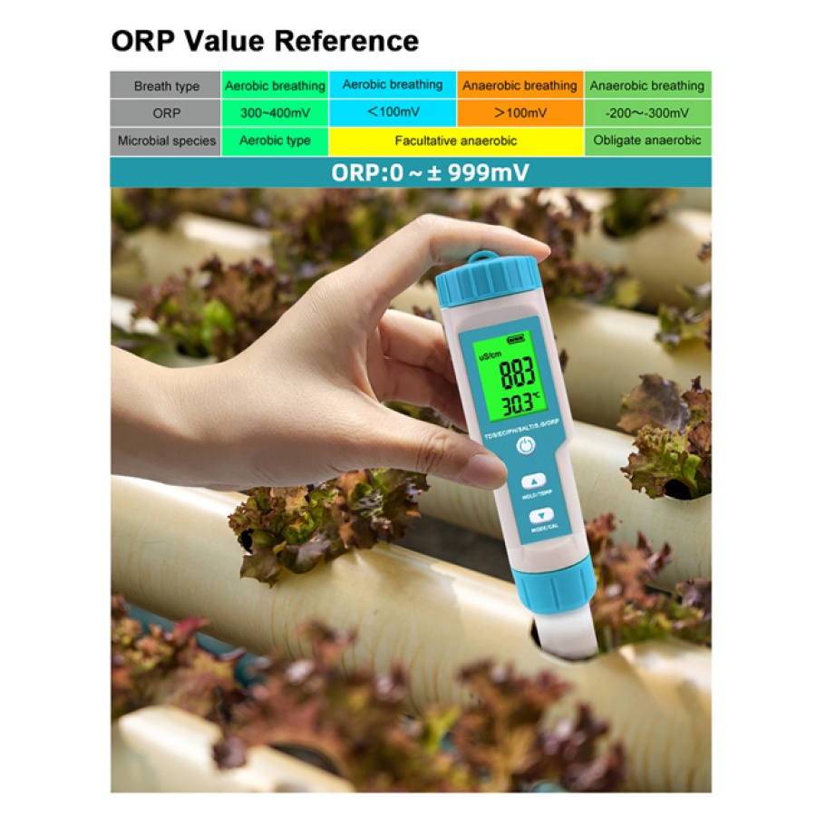 NOYAFA tester ποιότητας νερού C-600, TDS/EC/PH/SALT/S.G/ORP/0-60 °C - Image 4