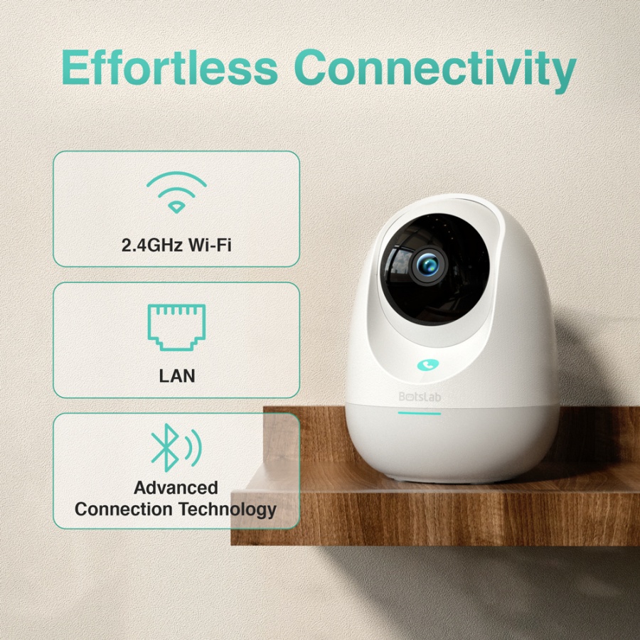 BOTSLAB smart κάμερα C213, 3MP/2K, WiFi & LAN, 360° PTZ, SD - Image 9