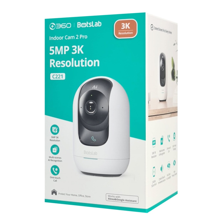 BOTSLAB smart κάμερα C221, 5MP/3K, WiFi, 360° PTZ, SD - Image 6