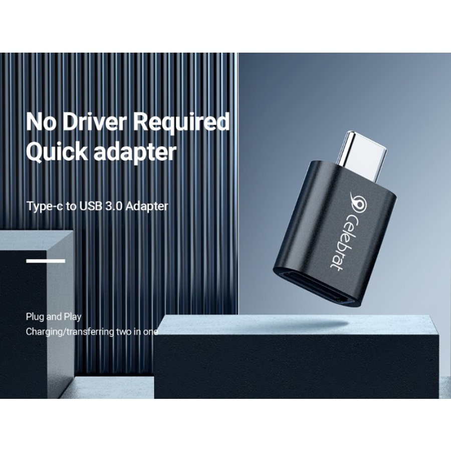 CELEBRAT αντάπτορας USB-C σε USB 3.0 CA-04, 5Gbps, μαύρος - Image 2