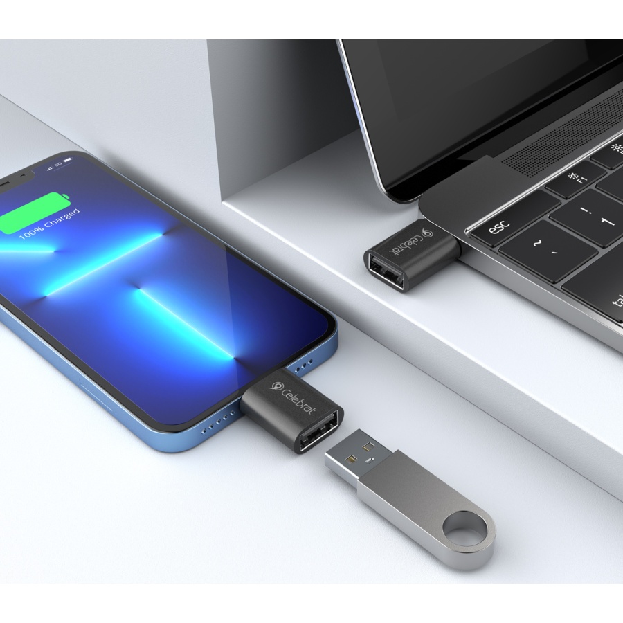 CELEBRAT αντάπτορας USB-C σε USB 3.0 CA-04, 5Gbps, μαύρος - Image 3