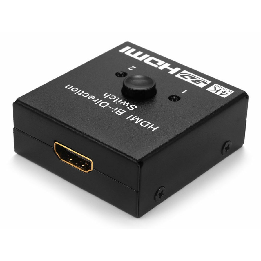 POWERTECH HDMI switch CAB-H112, 2 σε 1, 4K, bidirectional, μαύρο - Image 2