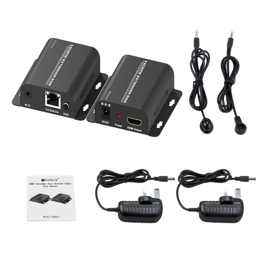 POWERTECH HDMI video extender CAB-H114 μέσω καλωδίου RJ45, 1080p, 60m - Image 3