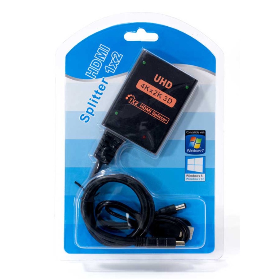 POWERTECH HDMI splitter CAB-H156, 2 σε 1, 4K/60Hz, HDR/HDCP, 50cm, μαύρο - Image 4