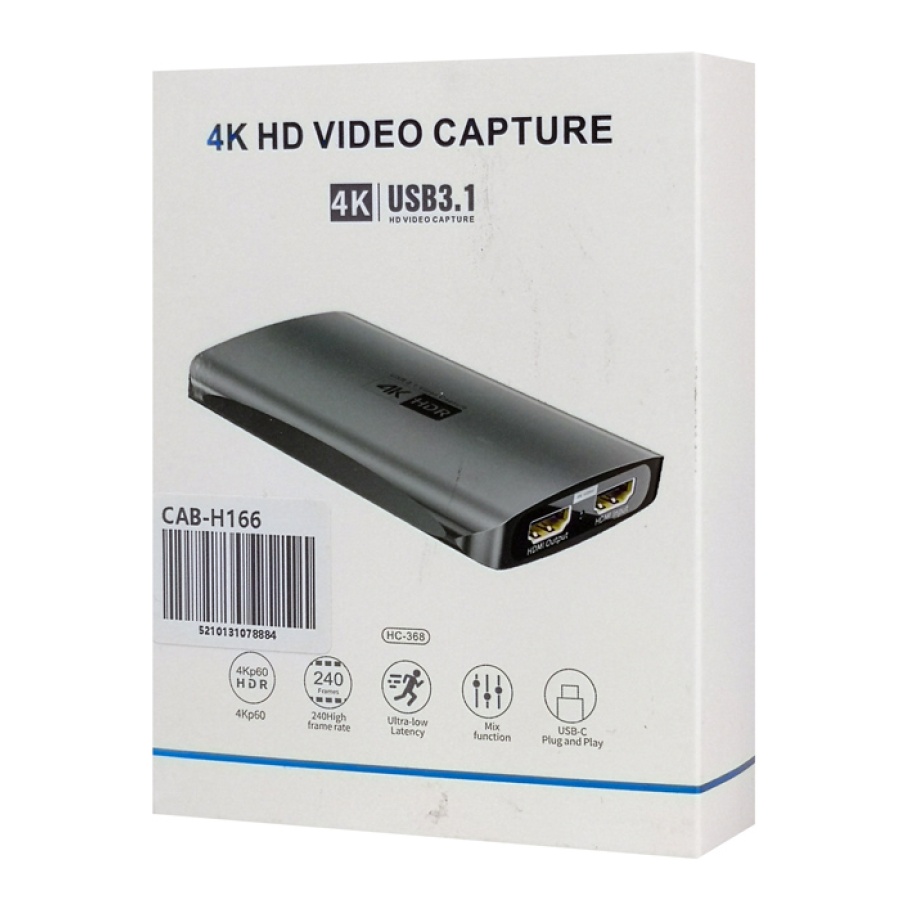 POWERTECH video capture CAB-H166, HDMI/USB-C σύνδεση, 4K/60Hz, γκρι - Image 4