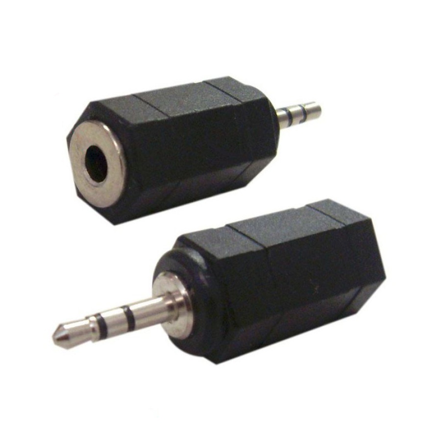 POWERTECH αντάπτορας 2.5mm σε 3.5mm CAB-J014, μαύρος, 5τμχ