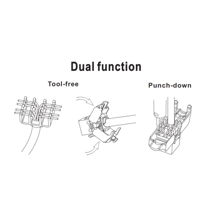 POWERTECH keystone module RJ45 female CAB-N150, Cat.6Α UTP 180°, λευκό - Image 2