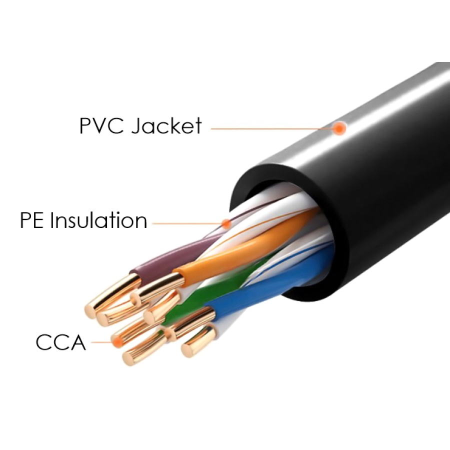 POWERTECH καλώδιο δικτύου CAB-N289, Cat 5e U/UTP, CCA 26AWG, 100m, μαύρο - Image 2