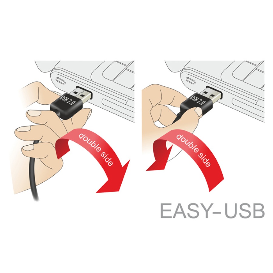 POWERTECH καλώδιο USB σε USB Micro CAB-U132, 90°, Easy USB, 0.5m, μαύρο - Image 2