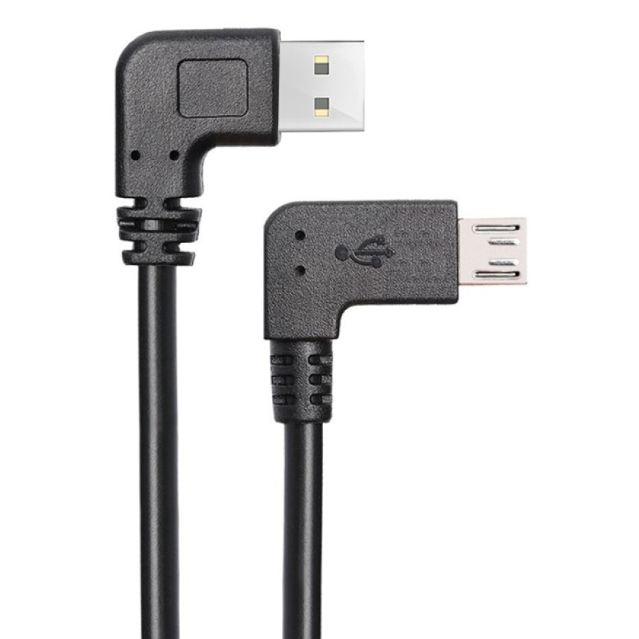 POWERTECH καλώδιο USB σε USB Micro CAB-U132, 90°, Easy USB, 0.5m, μαύρο