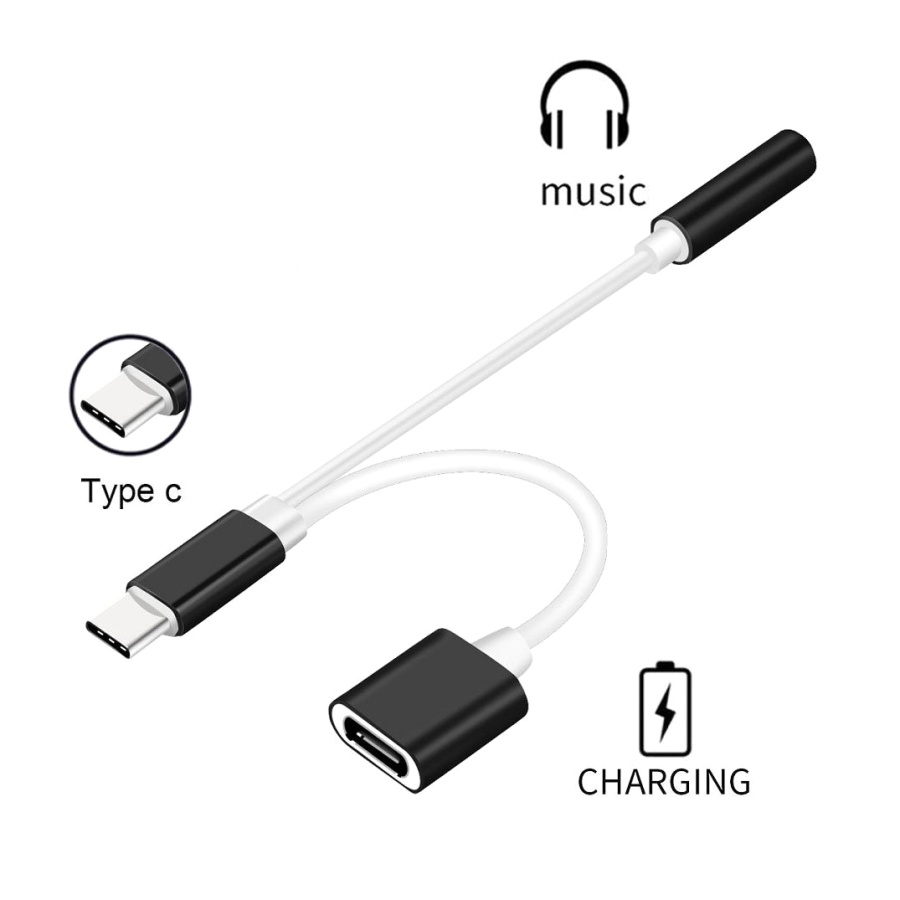 POWERTECH αντάπτορας USB-C σε USB-C & 3.5mm θηλυκό CAB-UC030, λευκός - Image 2