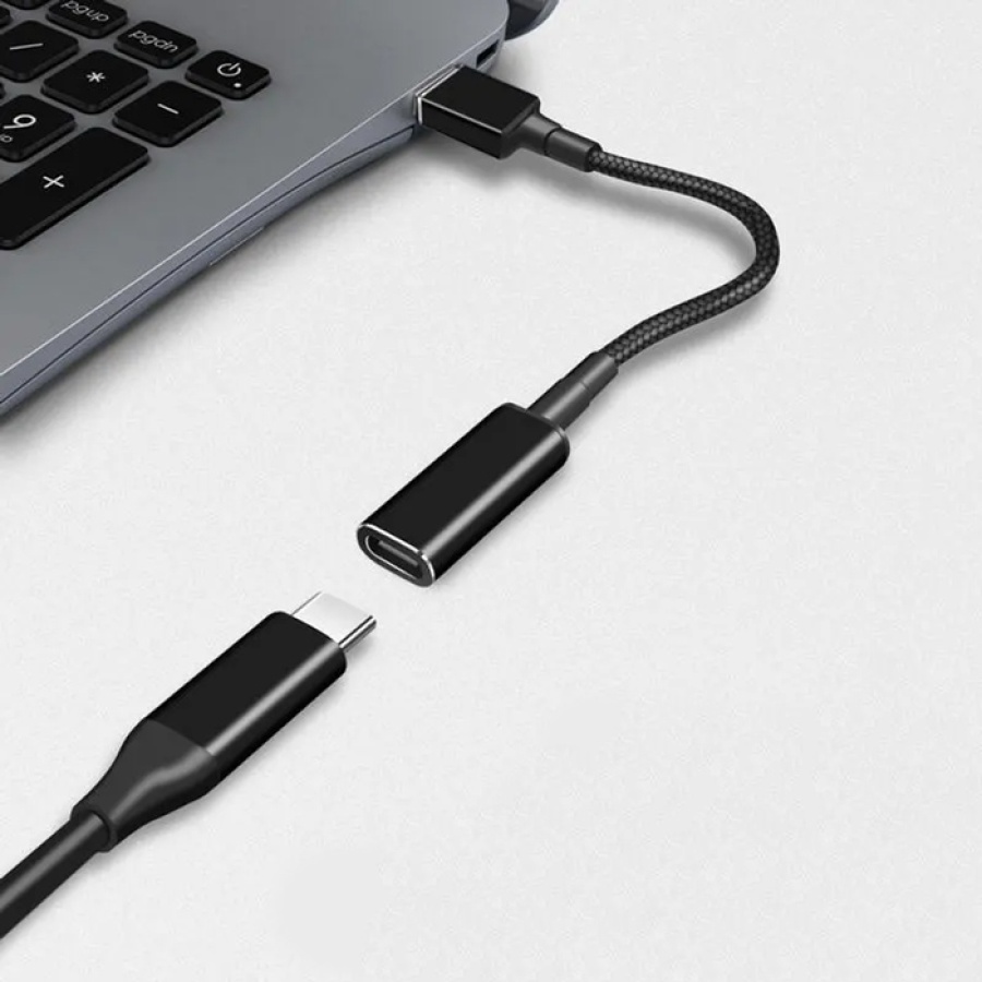 POWERTECH καλώδιο τροφοδοσίας CAB-UC077, USB-C σε slim tip Lenovo, μαύρο - Image 2