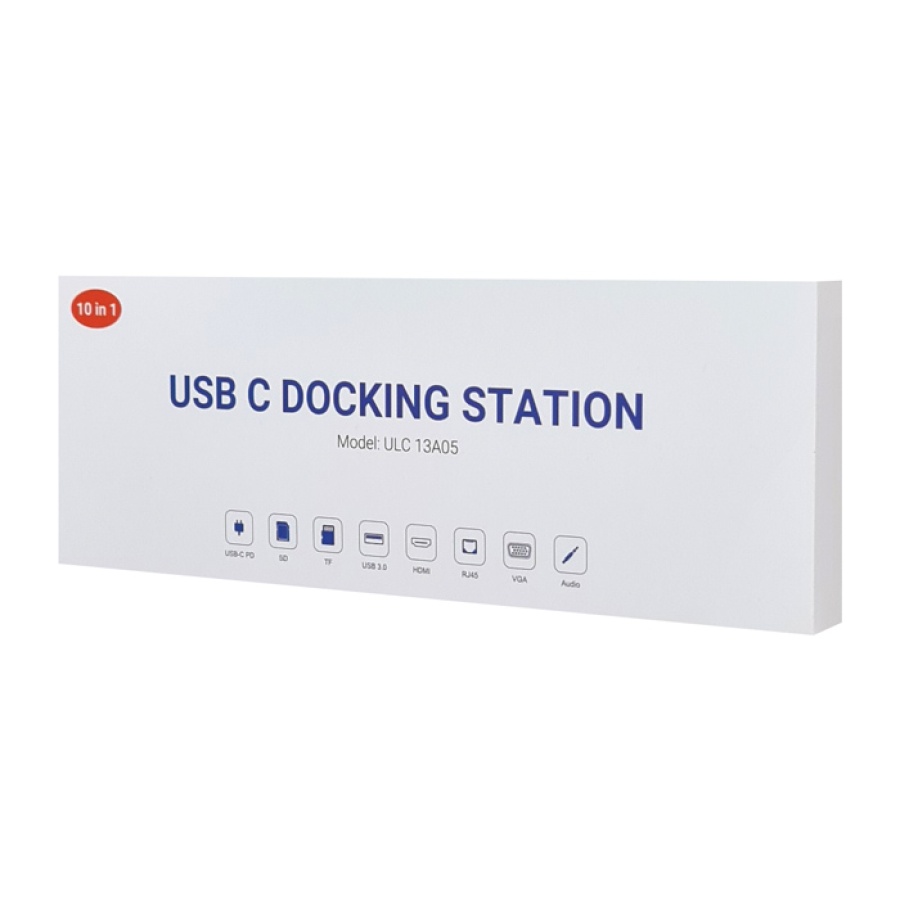 POWERTECH docking station CAB-UC080, 10 θυρών, βάση laptop, USB-C, γκρι - Image 5