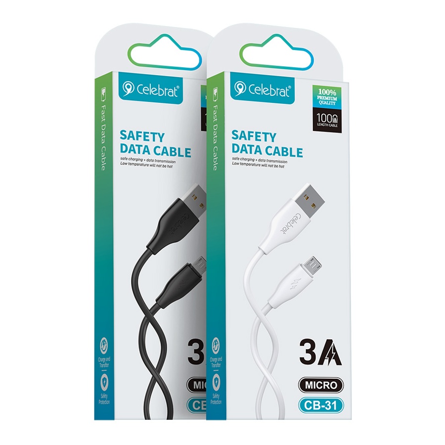 CELEBRAT καλώδιο micro USB σε USB CB-31, 15W, 480Mbps, 1m, μαύρο - Image 4