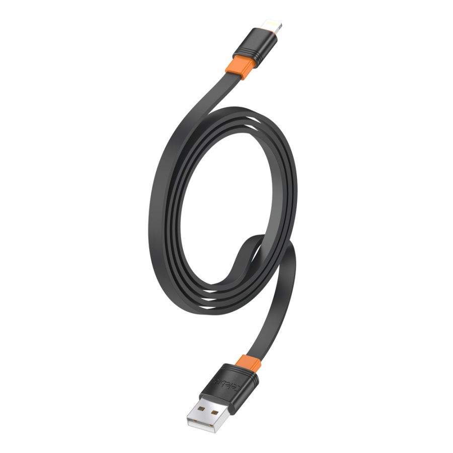 CELEBRAT καλώδιο Lightning σε USB CB-33L, flat, 12W, 1m, μαύρο - Image 3