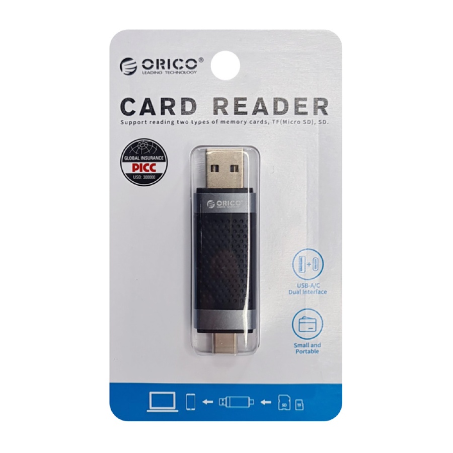 ORICO card reader CD2D-AC3 για SD & Micro SD, USB-C & USB 3.0, μαύρο - Image 5