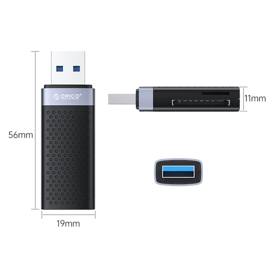 ORICO card reader CS2D-A3 για SD & Micro SD, USB 3.0, μαύρο - Image 3