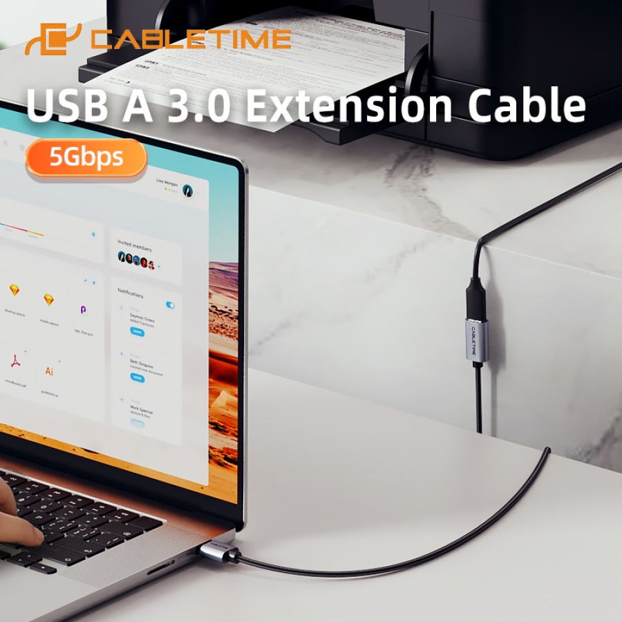 CABLETIME καλώδιο προέκτασης USB CT-AMAF1, 5Gbps, 3m, μαύρο - Image 2