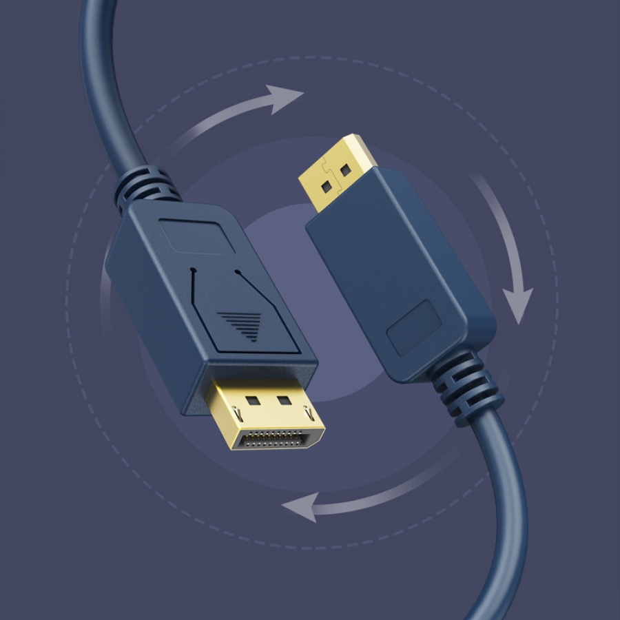 CABLETIME καλώδιο DisplayPort CT-01G, 4K/60Hz, 18 Gbps, 1m, μπλε - Image 4