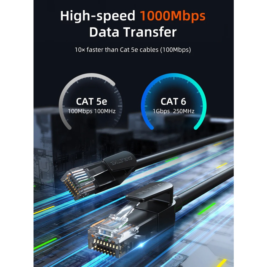 CABLETIME καλώδιο δικτύου CT-CAT6U, CAT 6 UTP, 250 MHz, CCA, 0.5m, μαύρο - Image 4