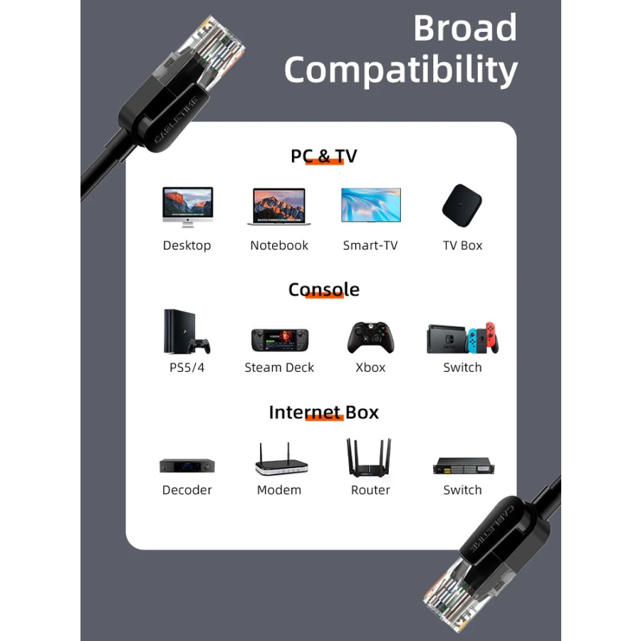 CABLETIME καλώδιο δικτύου CT-CAT6U, CAT 6 UTP, 250 MHz, CCA, 0.5m, μαύρο - Image 7