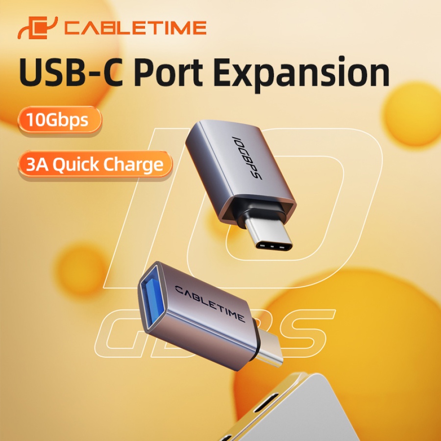 CABLETIME αντάπτορας USB-C σε USB CT-CMAF10-AG, 10Gbps, γκρι - Image 5