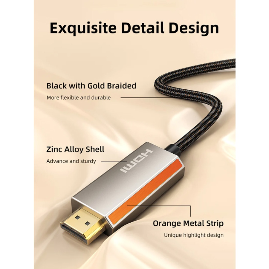 CABLETIME καλώδιο USB-C σε HDMI CT-CMHD8K, 8K/60Hz, 3m, μαύρο - Image 2