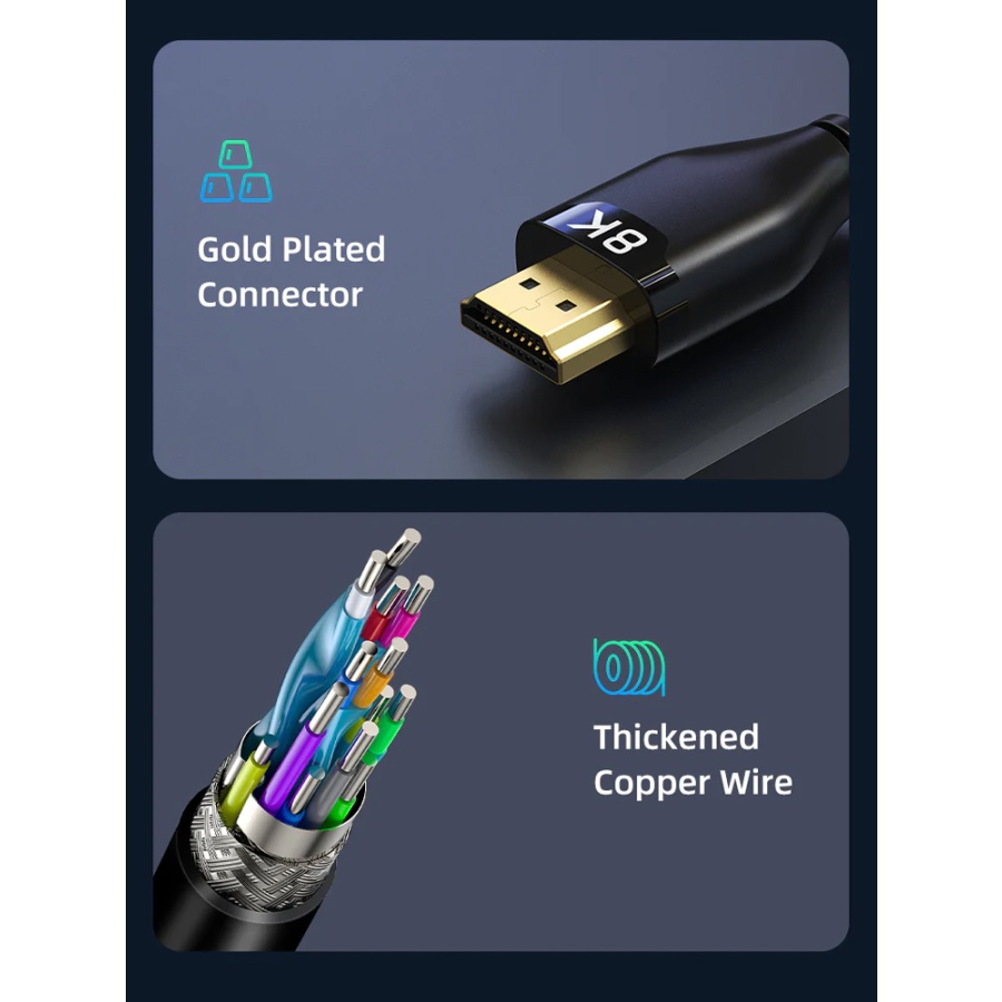 CABLETIME καλώδιο HDMI 2.1 CT-HM8K με Ethernet, 8K/60Hz, 48 Gbps, 1m, μαύρο - Image 5