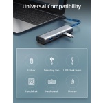 CABLETIME USB hub CT-HUBP4, 4x θυρών, 5Gbps, USB-C σύνδεση, γκρι - Image 5