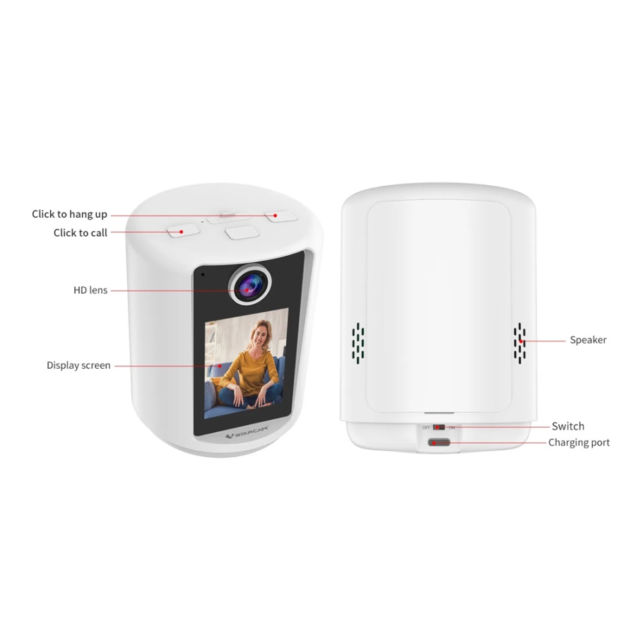 VSTARCAM smart κάμερα CV331S με οθόνη, 3MP, WiFi, 2000mAh, SD - Image 3