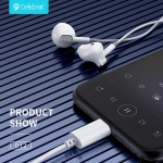 CELEBRAT earphones με μικρόφωνο D12, USB-C σύνδεση, Φ14.2mm, 1.2m, λευκά - Image 3