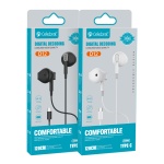 CELEBRAT earphones με μικρόφωνο D12, USB-C σύνδεση, Φ14.2mm, 1.2m, λευκά - Image 4