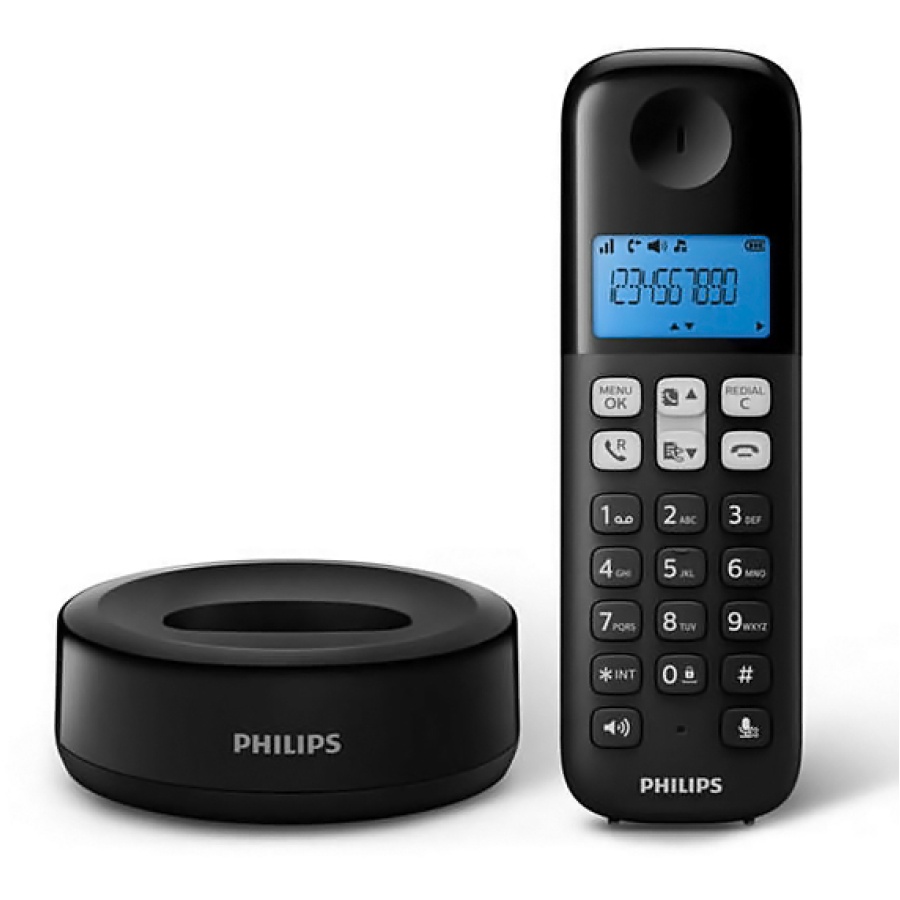 PHILIPS ασύρματο τηλέφωνο D1611B/34, με ελληνικό μενού, μαύρο - Image 4