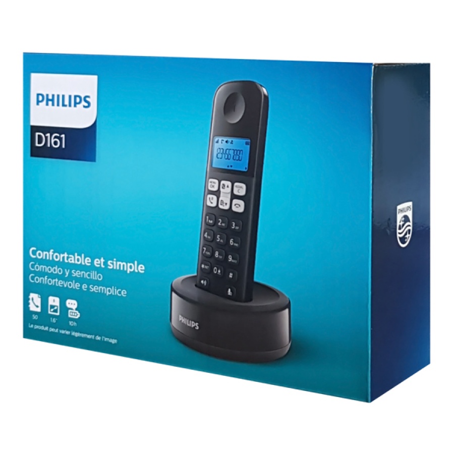 PHILIPS ασύρματο τηλέφωνο D1611B/34, με ελληνικό μενού, μαύρο - Image 5