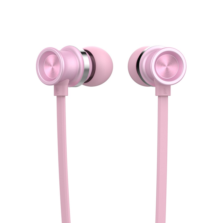 CELEBRAT earphones με μικρόφωνο D7, 3.5mm σύνδεση, Φ10mm, 1.2m, ροζ - Image 2