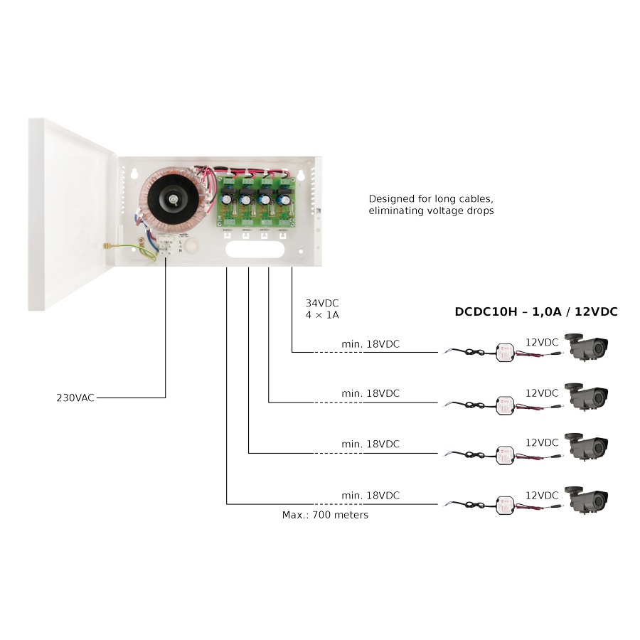 PULSAR ρυθμιστής μείωσης τάσης DCDC10H, IP67, 12 VDC/18-40 VDC - Image 2