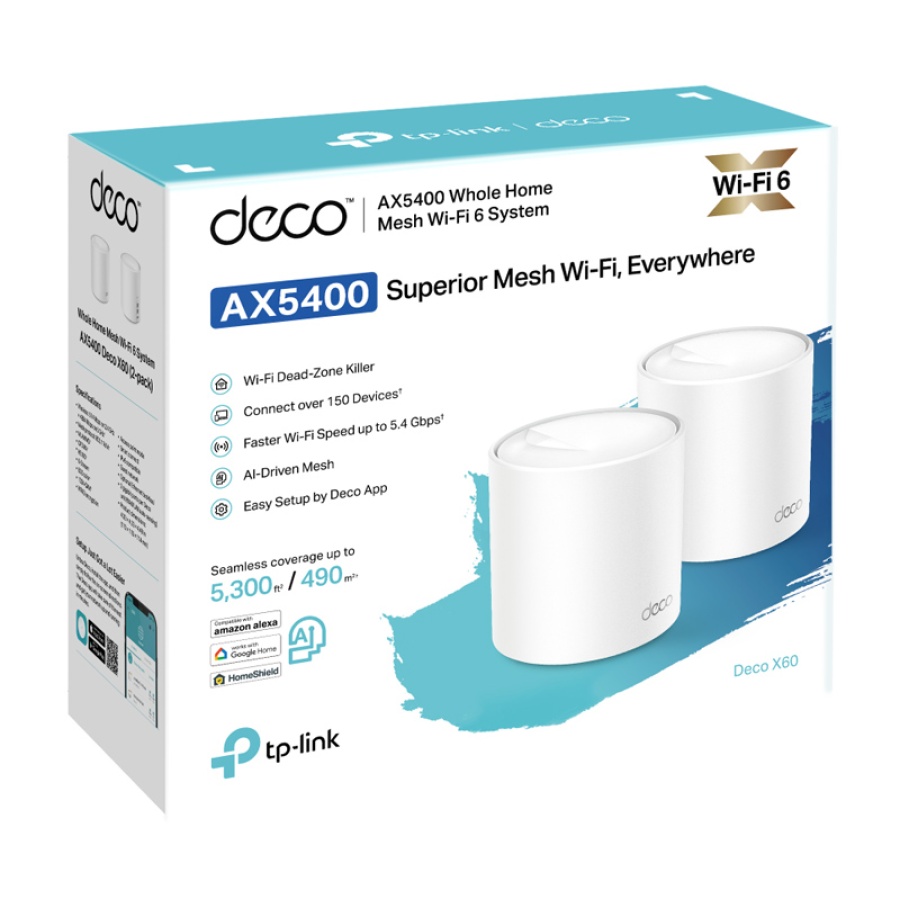 TP-LINK Home Mesh Wi-Fi System Deco X60, 5400Mbps AX5400, Ver. 3.2, 2τμχ - Image 8