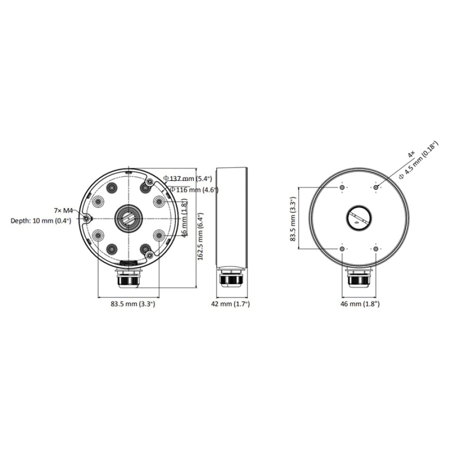 HIKVISION HIWATCH βάση κάμερας DS-1280ZJ-DM21, μεταλλική, λευκή - Image 2