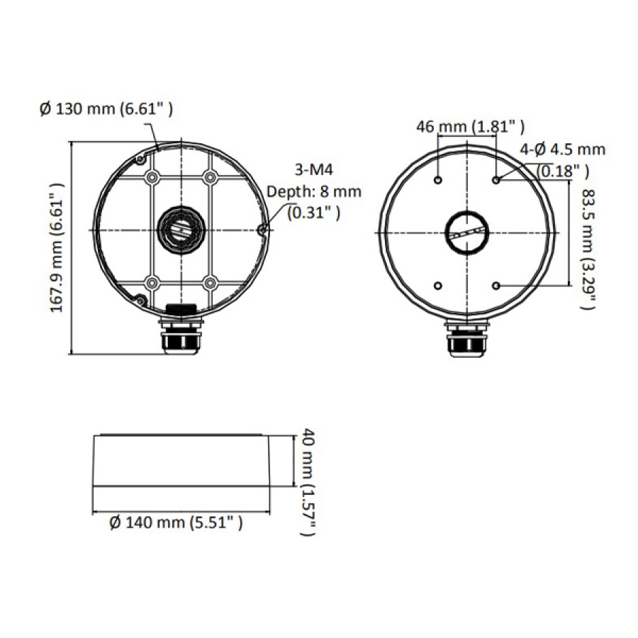 HIKVISION HIWATCH βάση κάμερας DS-1280ZJ-DM45, μεταλλική, λευκή - Image 2