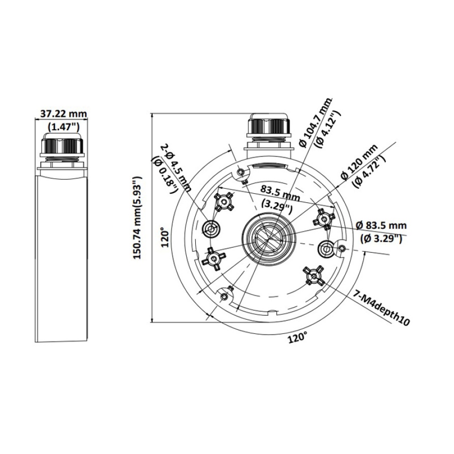 HIKVISION HIWATCH βάση κάμερας DS-1280ZJ-DM46, μεταλλική, λευκή - Image 2