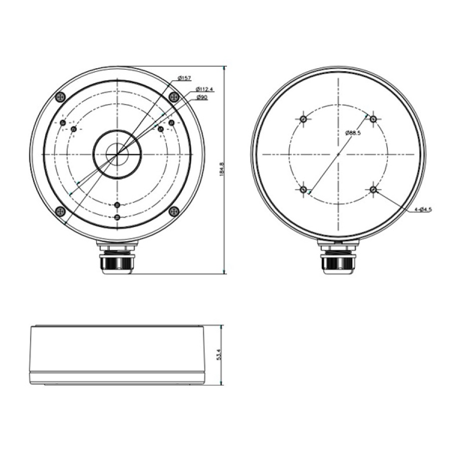 HIKVISION HIWATCH βάση κάμερας DS-1280ZJ-M, μεταλλική, λευκή - Image 2