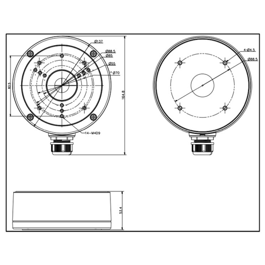 HIKVISION HIWATCH βάση κάμερας DS-1280ZJ-S, μεταλλική, λευκή - Image 2